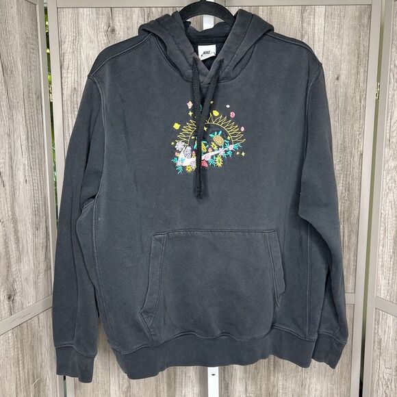 Nike Sweatshirt Large Embroidered Trippy Toad Tortoise Flower Shrooms Galaxy - Picture 1 of 6
